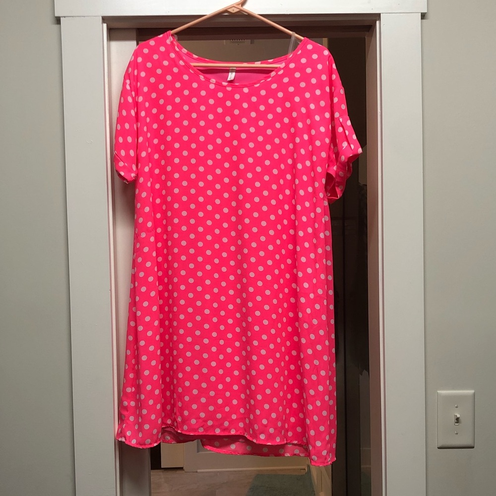Pink Blush Polka Dot dress- Medium